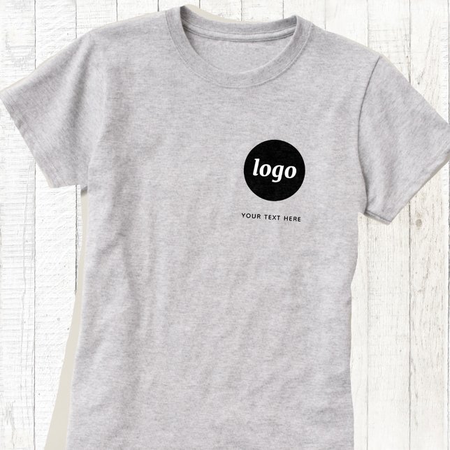 Logotipo simples e texto Camisa comercial (Logo with custom text business branding promotional t-shirt)