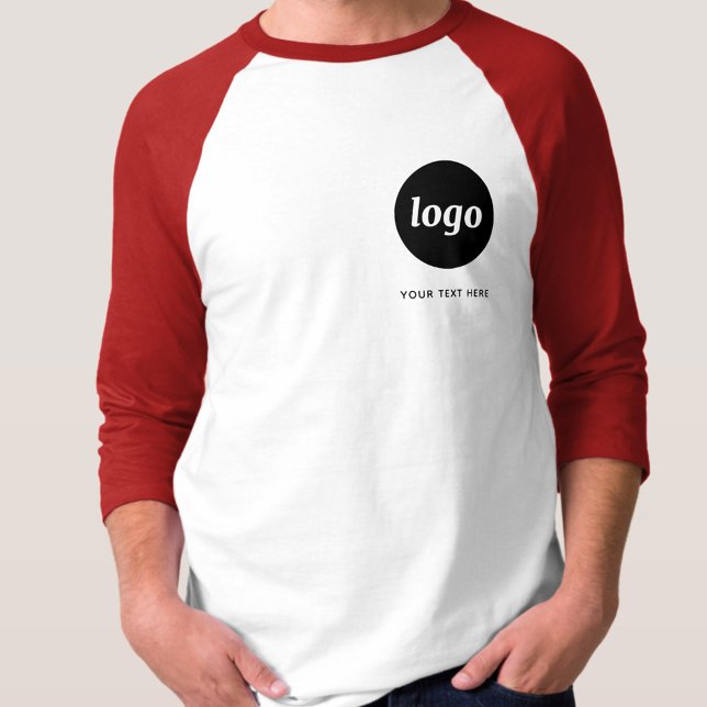 Logotipo simples e texto Camisa comercial (Simple logo with custom text business branding promotional t-shirt)