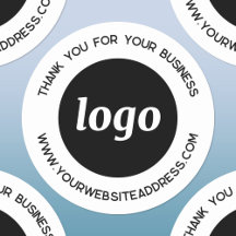 Logotipo simples Empresa Obrigado Etiquetas