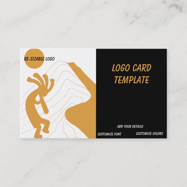 Logotipo Sun Southwestern Kokopelli Cartão de visi (Frente)