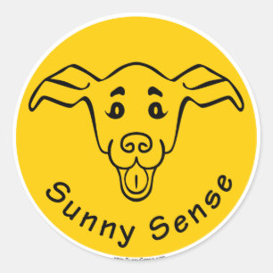 Logotipo Sunny Sense com adesivos para cães