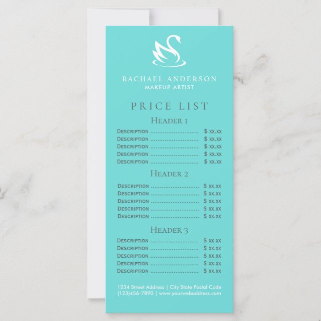 Logotipo Swan em Robin Egg Blue Minimalist (Frente)