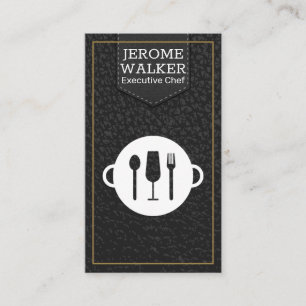 Logotipo Utensls   Cartão de visita de couro