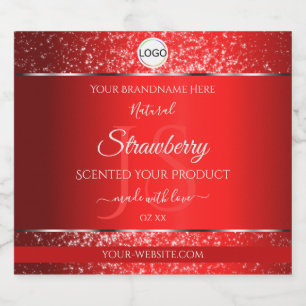 Logotipo Vermelho Shimmery Iniciais de Produto Lum