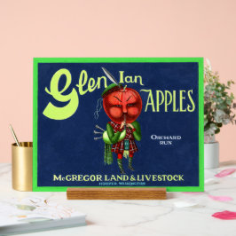 Logotipo Vintage Glen Ian Apple, Hooper, Washingto