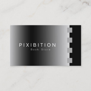 Loja de livros Silver Chrome Cartão de visita BW 4