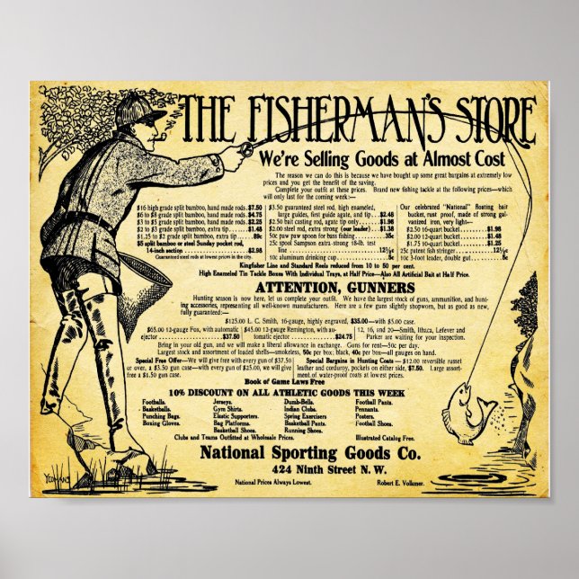 Loja De Pesca Vintage E Impressão (Frente)