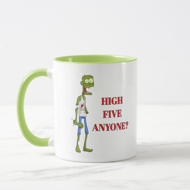 LOL! ☕ Caneca Zumbi – Alguém Quer um Cinco? (Esquerda)