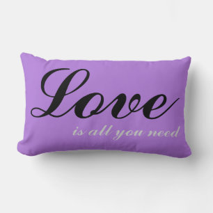Lombar Almofada Amor é tudo o que você precisa Roxo