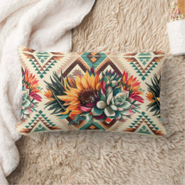 Lombar almofada com padrão de flor artística