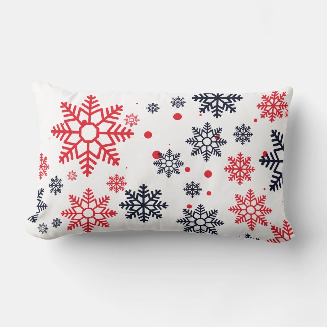 Lombar Almofada de Acabamento-Flocos de Neve de Férias (Frente)