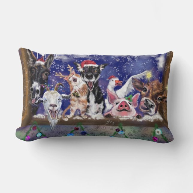 Lombar Almofada de Animais da Fazenda de Natal (Frente)