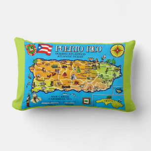 Lombar Almofada de Arremesso Mapa Azul Brilhante de Porto