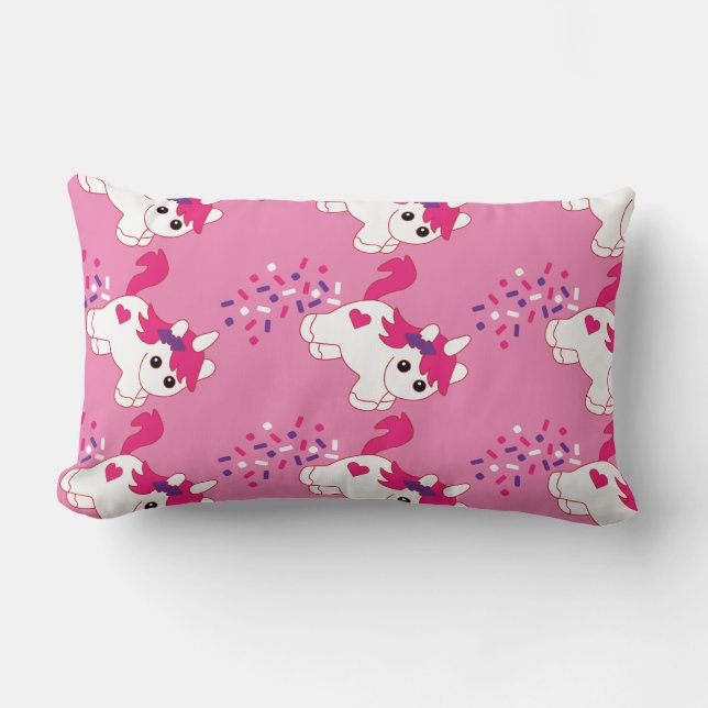 Lombar Almofada de decoração de unicórnio fofa para berçá (Frente)