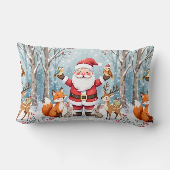 Lombar Almofada de Natal com Animais (Verso)
