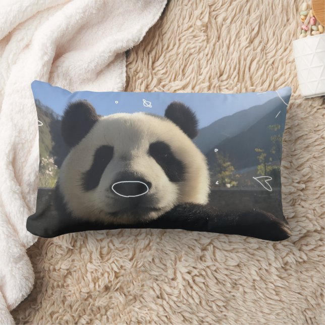 Lombar Almofada de Panda com Foto Personalizada (Cobertor)
