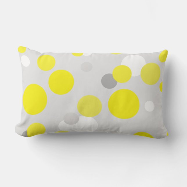 Lombar Almofada de Tons de Amarelo de Arte Abstrata Funky (Frente)