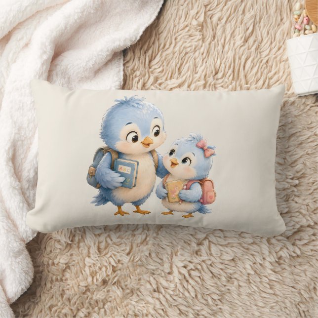 Lombar Almofada Decorativa de Pássaro Azul Fofo (Cobertor)