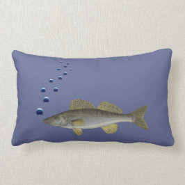 Lombar Almofada engraçada e elegante com peixes e bolhas