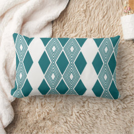 Lombar Almofada Geométrica Verde Água Neo-Deco Diamond Gr