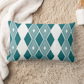 Lombar Almofada Geométrica Verde Água Neo-Deco Diamond Gr