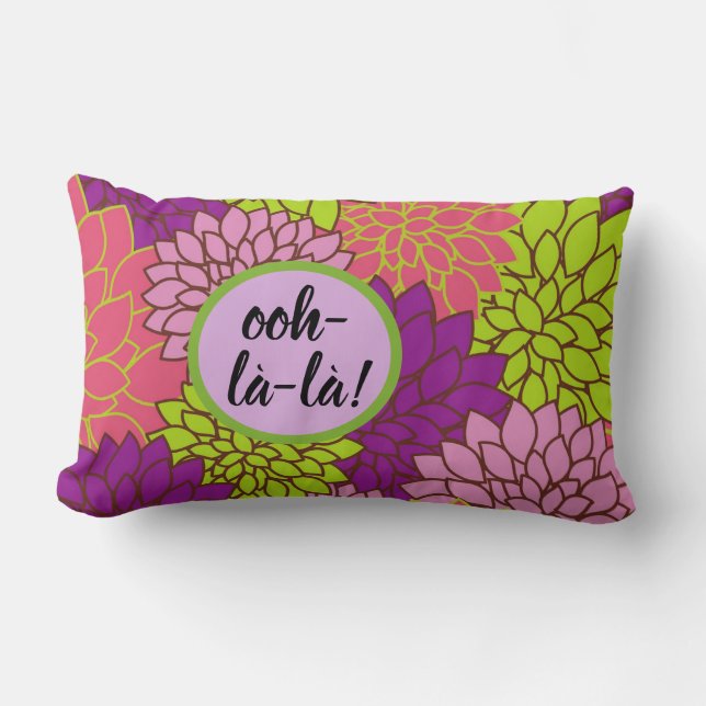 Lombar Almofada Lombal Ooh-la-la Floral Ousada Rosa Pesso (Frente)