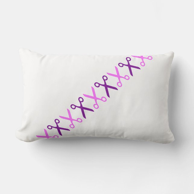 Lombar Elegante Almofada de Tesoura Rosa Roxo (Frente)
