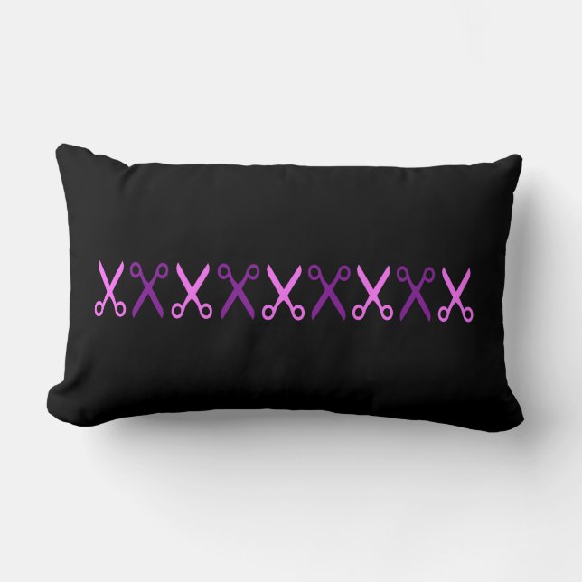 Lombar Elegante Almofada de Tesoura Rosa Roxo (Frente)
