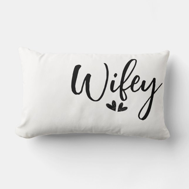 Lombar Esposa, Almofada de casamento minimalista personal (Frente)