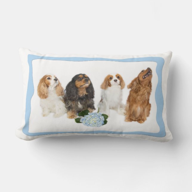 Lombar Quatro Cavalier King Charles Spaniels Almofada Lom (Frente)