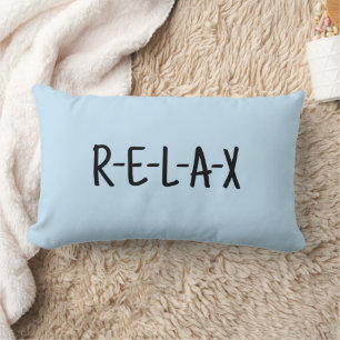 Lombar Relax Almofada Azul Claro com Letra Preta