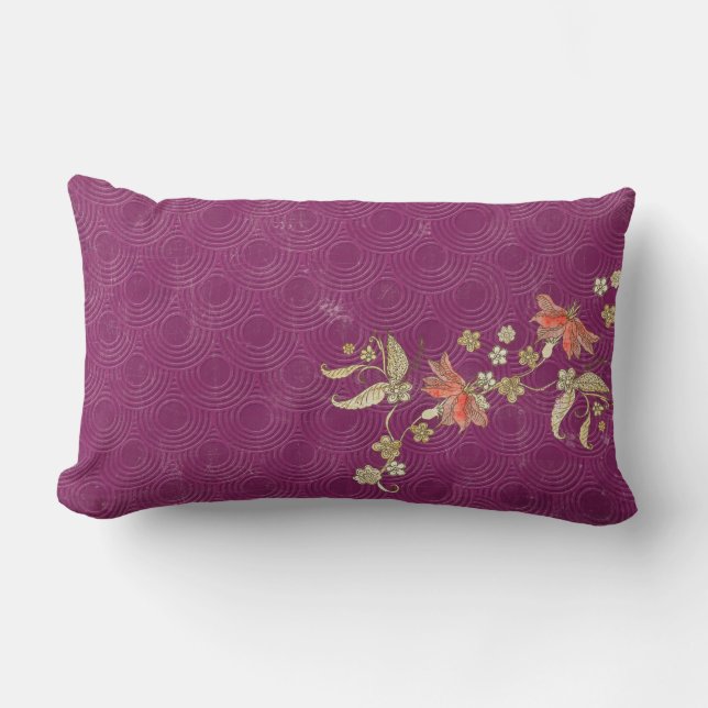 Lombar Travesseiro Almofada Vintage Roxo Chic (Frente)