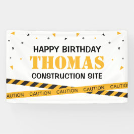 Lona Caution Construction Site Birthday backdrop