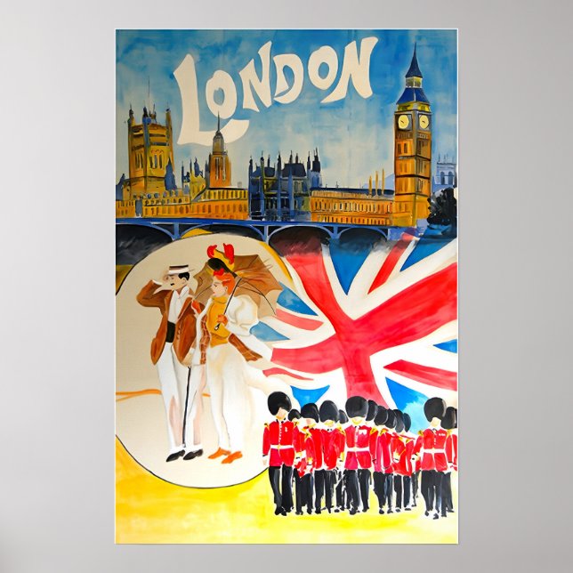 London Art England Travel Poster UK Print English  (Frente)