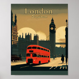 London England Minimalist Vintage Art Poster