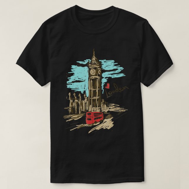 London England T-Shirt - Retro Souvenir Love Londo (Frente do Design)