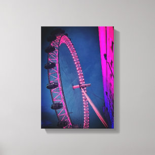 London Eye na noite Stretch Canvas Print