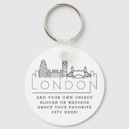 London Stylized Skyline | Chaveiro de Slogan Perso