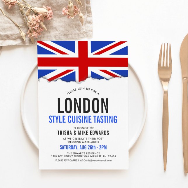 London Themed Cuisine | Convite Branco de Sinaliza (Criador carregado)