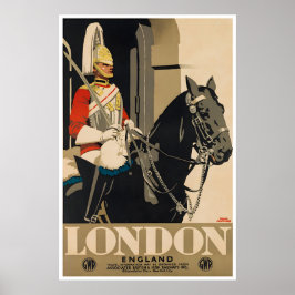 London Travel Poster England Art Tourism Ad