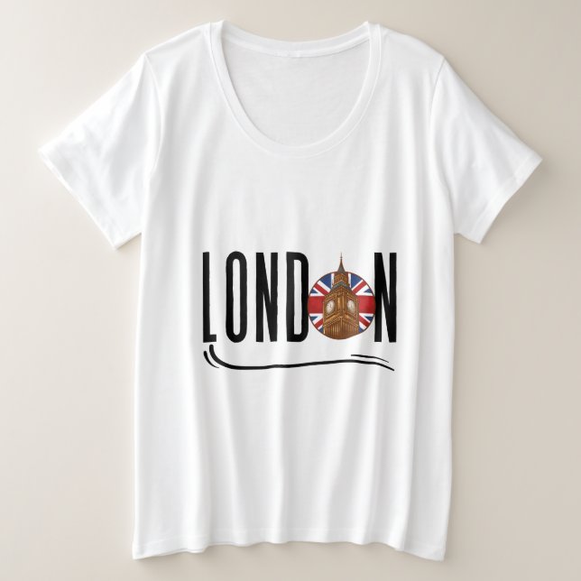 London Women Plus Tamanho T-Shirt (Frente do Design)