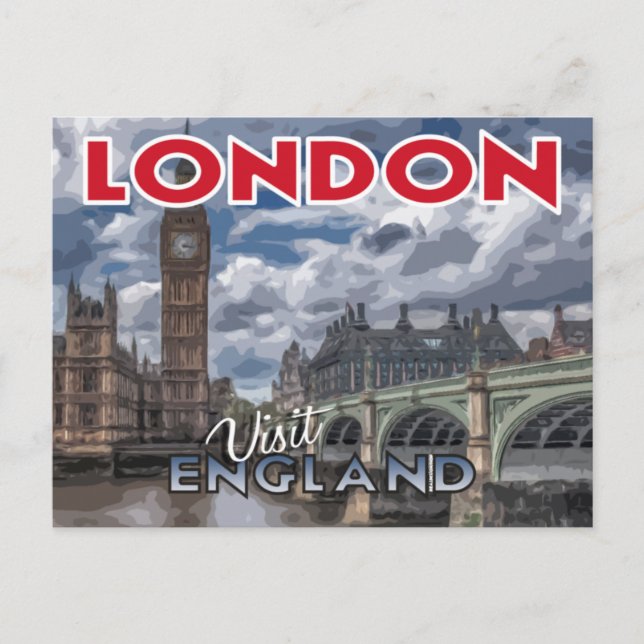 Londres, cartão postal da série Visite... (Frente)