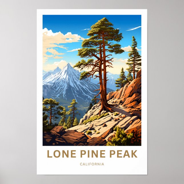 Lone Pine Peak California Viagem Impressão (Frente)