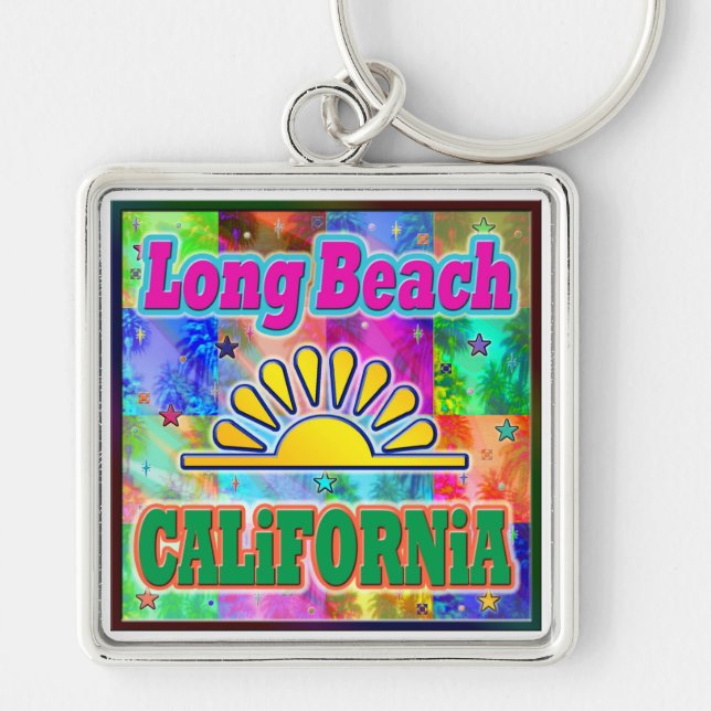 Long Beach Sun e Palms Chaveiro (Frente)