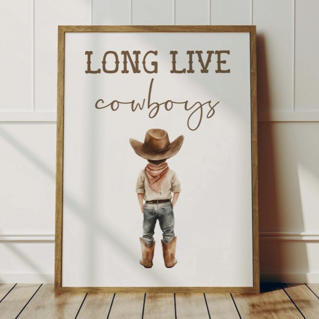 Long Live Cowboys Poster Kids Western Room Decor (Criador carregado)