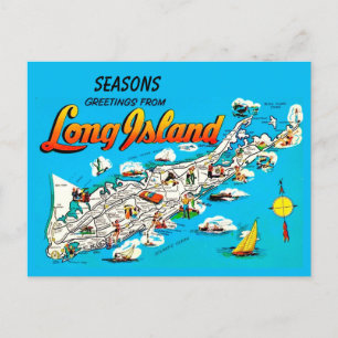 Longa Ilha, NY Seasons Saudações Cartão Postal