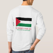 Longa manga Palestina Suporta T-Shirt