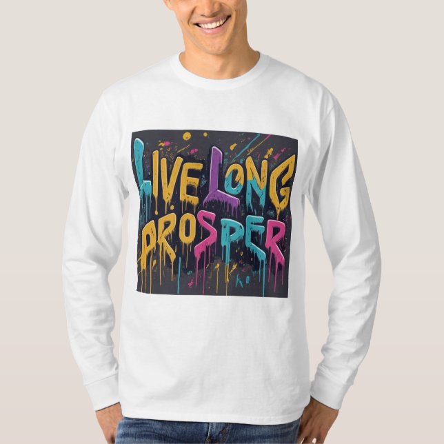 Longa Vida, Prosper - Camisa T-Shirt com Sinal de  (Frente)