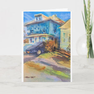 Longas Sombras em Cartão de Aquarela da Park St