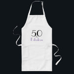 Longo 50 anos 50 & avental 50th do cozinheiro fabuloso<br><div class="desc">Avental à moda para o cozinheiro fabuloso das pessoas de 50 anos. A cor de texto é preta e roxo</div>